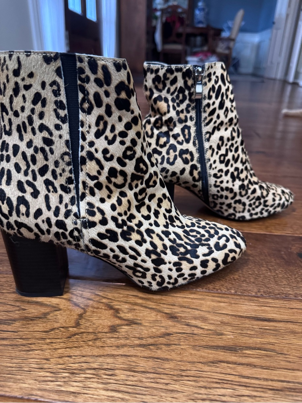 Halogen Abbi Block Heel Bootie size 10 with genuine calf-hair